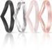 ThunderFit Thin Heart Shaped Silicone Wedding Rings for Women - 8 Rings / 4 Rings / 1 Ring - Stackable Rubber Engagement Bands - Width 2.7mm - Thickness 2mm Black, Marble, Light Pink, Rose Gold 7.5 - 8 (18.2mm)