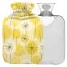 Naanle hot water bottle with cover abstract flowers Dandelion Transparent hot water bottle 1l of warm stimulus for menstrual cramps pain relief handfoots heat and cold therapy