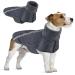 Slowton winter coat for dogs warm lining made of polar fleece outer jacket for dogs with turtleneck scarf reflex strip adjustable waterproof windproof puppy vest soft pet (s gray) s