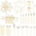 44 Pieces Wedding Hair Comb Faux Pearl Crystal Bride Hair Accessories Hair Side Comb Clips U-Shaped Flower Rhinestone Pearl Hair Clips for Bride Bridesmaid (Elegant Style)
