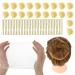 Abeillo Ballet Hair Net Hairnets for Dance Buns 20 Pcs 50 Cm Individual Package Invisible Hair Nets and 40 Pcs U Shaped Hair Pins Set for Women Girls Ballet Dancer Nurse (Beige)