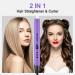 Mnsyflns 2-in-1 Ceramic Hair Straightener & Curler Purple - Lightweight Styler for Women & Girls, Temperature 120-200 - Buy Online on GoSupps.com