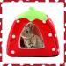 Kuoser Small Animal Winter House | Non-Slip Strawberry Hedgehog Bed | Removable Pad | Guinea Pig, Hamster, Chinchilla, Ferret, Rabbit House - Buy Online on GoSupps.com