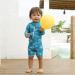 weVSwe Baby Toddler Boy Swimsuit UPF 50+ Sun Protection Rash Guard with Crotch Zipper | Green Leaves | 12-18 Months - Buy Online on GoSupps.com