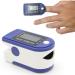 Fishtec-Oximeter with LCD display rotatable pulse display oxygen saturation rate perfusion index and battery stand display with numbers and graphics-infrared radius internally