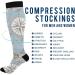 Haskirky High Elasticity Compression Socks - 2 Pairs, Adult Universal Knee High Socks for Leisure, Fatigue Relief, Travel, and Running - Compass, Lighthouse, Anchor, Seashells Design - Buy Online on GoSupps.com