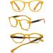 Shop Abetos Retro Reading Glasses - Anti Blue Light Comfortable Stylish for Men & Women - Large Round Computer Glasses in Starch Yellow 3.0x - Buy Online on GoSupps.com