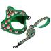 Bella & Pal dog harness with a line set anti-train dishes for small medium dogs No tensile dishes for small dogs with a leash comfortable dog harness made of Air Mesh with reflective strip XS (30-35cm breast size) Christmas & green