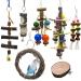 Chikanb 7-Pack Parrot Toys African Grey Parrots Swing Chewing Hanging Toy Colorful Bell Hammock Ladder Perch Platform Chewing Toys for Parakeets Cockatiels Macaws Love Birds Finches Little Birds