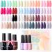 Gellen Gel Nail Polish Kit - With Glossy/Matte Top&Base Coats 39 Pcs, Spring Summer Nail Polish Set, Rainbow Nude Gray Glitters Gel Polish, Salon/Home Nail Art Gel Nail Kit, Manicure Holiday Gift Set *Rainbow Nude Grays*