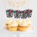 Mexican Day of the Dead Cupcake Toppers Set of 18 - Dia De Los Muertos Party Sugar Skeleton Decoration - SugarGera - Buy Online on GoSupps.com