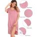 Lovasy Women's Soft Button-Down Nightdress with Pockets - Pink XL | Maternity & Nursing Nightshirt - Buy Online on GoSupps.com