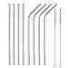 Metal Straws Reusable Stainless Steel Straws Bubble Tea Drinking with Silicone Tip and Carrying Pack Mix Straw 2 Cleaning Brush and for Smoothie Milk Cocktail Milkshake Cold/Hot Drinks(Silver)