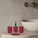 Hosoncovy 4-Piece Bathroom Accessory Set Red Soap Dispenser Bath Cup Soap Dish Toothbrush Holder International Shipping Available - Buy Online on GoSupps.com