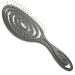 Head Jog 08 Paddle Brush Flexible Soft Pin Bristles Detangling Wet Or Dry Hair. Gentle Brushing Hairbrush. Detangle Brushes For Straight Curly & Wavy Hair Types. (Monochrome Collection Graphite)