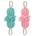 Songaa Bath Shower Loofah Sponge - 2 Pack Long Stretch Back Sponge Exfoliating with Rope Handles - Back Scrubber for Shower Body Scrub Stretch Loofah for Women and Men (Blue & Pink)