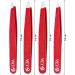 OCBA Red Stainless Steel Tweezers for Precise Eyebrow Care - 4-Piece Set for Men & Women - Buy Online on GoSupps.com