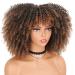 14-Inch Curly Afro Wig with Pony - Brown Ombre Afro Curly Wigs for Black Women | Synthetic Hair Replacement - Buy Online on GoSupps.com