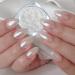 Upgrade Glassy Pearl Nail Powder - GJNL High Gloss White Pearlescent Chrome Powder Glazed Donut Clear Moonlight Effect Iridescent Powder for Nails 1PCS Pearl