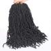 Leeven 18 Inch 7 Packs Pre-looped Faux Locs Crochet Braids - Natural Black Soft Locs Hair Extension for Women - Pack of 7 - Buy Online on GoSupps.com