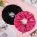 2-Piece Adjustable Silk Bonnet Set for Women - Red+Black Satin Sleep Caps for All Hair Lengths - Curly Hair Protection Head Cover - 36cm - Buy Online on GoSupps.com