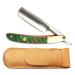 Best Straight Edge Razor Mens - Shave Ready Japanese Steel Knife Sharp Blade Out Of The Box Perfect Shave Mahogany Wood Handle Barber Approved Magic Shaving Straight Razor Great Gift (Green)
