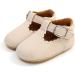RVROVIC Baby Girl Princess Mary Jane Moccasins | Soft Sole Crib Shoes 12-18 Months | Toddler Dress Shoes (A1 Beige) - Buy Online on GoSupps.com