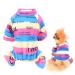 Smalllee_lucky_Store pet clothing multi -colored striped cotton pajamas for small and medium -sized dogs cats pajamas overall nightwear outfits for Yorkie Chihuahua pink l l pink