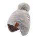 XIAOHAWANG Knitted Baby Hat Winter Warm Boys Girls Beanie Fleece Lining Toddler Kids Hat with Pompom 2-4 Years Gray Heart Hat