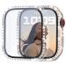 Cuteey 2 Pack Bling Case with Tempered Glass Screen Protector for Apple Watch SE 2 Series 6/5/4 40mm All Round Full Protection Hard PC Cover Bumper for iWatch Accessories Clear+Clear Clear/Clear 40 mm