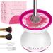 Ultra-Fast Electric Makeup Brush Cleaner and Dryer Two speeds and dehydrating function 5V/2A power adapterAutomatic USB Makeup Brush Cleaning Tool for Beauty Makeup Brush Sets White Rose