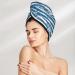 Ocean on Striped Microfiber Hair Towel Wrap - Soft Super Absorbent Coral Velvet Quick Dry Cap for Long Curly & Thick Hair - Buy Online on GoSupps.com