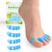 Bukihome Toe Separators 6 Pair Soft Gel Toe Spacers to Correct Bunions Toe Stretcher for Therapeutic Relief from Plantar Fasciitis Claw Toes Hammer Toes Foot Pain for Women & Men (Blue+M)
