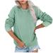 Yihaojia Fall Sweatshirt for Women 2023 Casual Crewneck Long Sleeve Tunic Tops Loose Fit Pullover Sweatshirt Tops Green#12 XX-Large