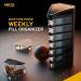 MEDCA Moisture Proof Weekly Pill Organizer - BPA Free Stackable Box for Pills & Vitamins - 3 Daily Compartments - Black - Buy Online on GoSupps.com