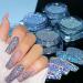 Holographic Nail Glitter - Reflective Laser Silver Nail Powder for Women & Girls - Shiny Pigment in Blue, Purple, Gold - Diamond Sequin Design - Nail Art Decor - Buy Online on GoSupps.com