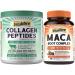 Vitalibre Bovine Collagen Peptides Powder and Maca Root Capsules Bundle Dietary Supplements Vegan-Friendly