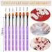 AROIC 28 Pcs Acrylic Nail Brush Set with UV Gel & 3D Extension Brushes - Nail Art DIY Kit with Dotting Nail Pen in White Box - Buy Online on GoSupps.com