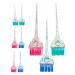 WOONEKY Lot de 9 Pinceaux pour Teinture Capillaire avec Manche en Plastique Pinceaux M ches Transparents Multicolores Applicateurs Professionnels pour Coloration Domicile et Salon