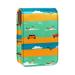 Lipstick Case Leather Lip Gloss Lipstick Organizer with Mirror Mini Lipstick Holder Bag Blue Yellow Green Striped Fox X665r2ixou
