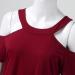 Women's Off The Shoulder Summer Dress - V Neck Casual Mini Dress in Solid Wine Color - XX-Large - Buy Online on GoSupps.com