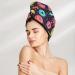 Hair Towel Wrap - Quick Drying Turban with Button | Best Hair Drying Towel for Effortless Styling (Donuts1 - Buy Online on GoSupps.com