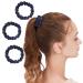 Olesilk 3-Set 100% silk hair tie Small scrunchy hair jewelry braiding rubber hair rings elastic hair bands rubber bands 3 pieces navy blau 3 pieces (1 Pack) navy blau