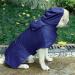 Packable Hooded Dog Raincoat with Reflective Strips - Adjustable Lightweight Poncho for Small to Large Dogs - Blue (Back 12 Inches) - Buy Online on GoSupps.com