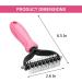 Whoobell Undercoat Rake for Dogs - Professional 2-Sided Brush for Deshedding and Dematting - Perfect for Dogs, Cats, Rabbits - Removes Loose Undercoat and Shedding - Pink-L - Buy Online on GoSupps.com