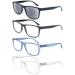 MODFANS Oversize Reading Glasses 2.0 for Men Women,Large Readers Men Square Frame Sunreaders Lightweight Spring Hinge Arm Mixed Color with 4 Pouch 2.00 4 Mix Color