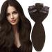 Vivien clip in real hair extensions brown PU clip in extensions real hair darkest brown real hair clip in extensions brown #2 50cm 7pcs/140g 20 inch-140g clip-PU 1-1 CP #2