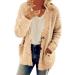 Hanxiulin Women's Warm Fleece Plush Jacket - Oversized Fluffy Wool Cardigan & Down Coat in Khaki XXL Perfect for Winter - Buy Online on GoSupps.com