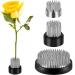 3 Pieces Flower Holder Round Flower Arranger Flower Fixed Tools Japanese Flower Holder Floral Arrangement Pin Holder for Flower Arrangement  Plant Fixation (Silver)