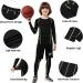 American Trends Youth Boys Long Sleeve Compression Shirts and Leggings Pants - Black Line Set, Medium - Buy Online on GoSupps.com